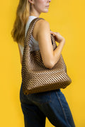Bolsa Tote Tejida Bronce