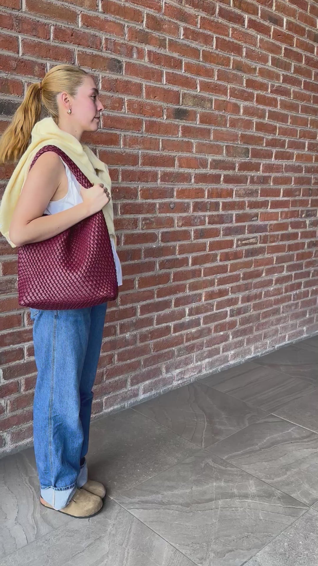 Bolsa Tote Tejida Vino